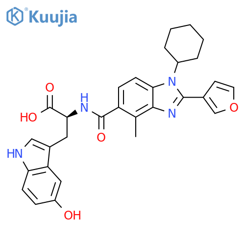L-Tryptophan,N-[[1-cyclohexyl-2-(3-furanyl)-4-methyl-1H-benzimidazol-5-yl]carbonyl]-5-hydroxy- structure