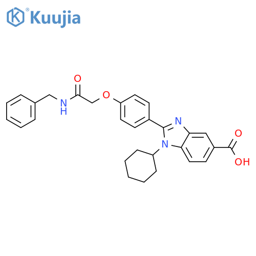1H-Benzimidazole-5-carboxylic acid,1-cyclohexyl-2-[4-[2-oxo-2-[(phenylmethyl)amino]ethoxy]phenyl]- structure