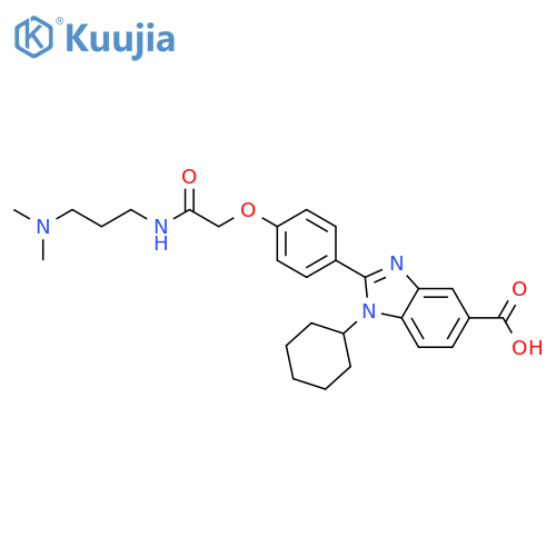1H-Benzimidazole-5-carboxylic acid,1-cyclohexyl-2-[4-[2-[[3-(dimethylamino)propyl]amino]-2-oxoethoxy]phenyl]- structure