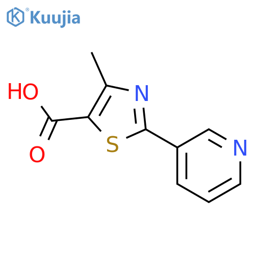 4-methyl-2-(pyridin-3-yl)-1,3-thiazole-5-carboxylic acid structure