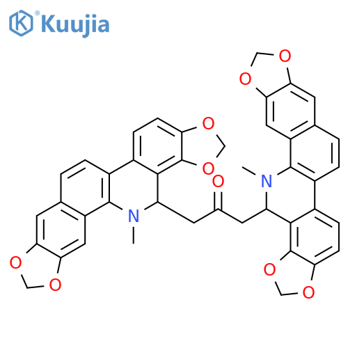 1-[(14S)-13-methyl-13,14-dihydro[1,3]benzodioxolo[5,6-c][1,3]dioxolo[4,5-i]phenanthridin-14-yl]-3-(13-methyl-13,14-dihydro[1,3]benzodioxolo[5,6-c][1,3]dioxolo[4,5-i]phenanthridin-14-yl)propan-2-one structure