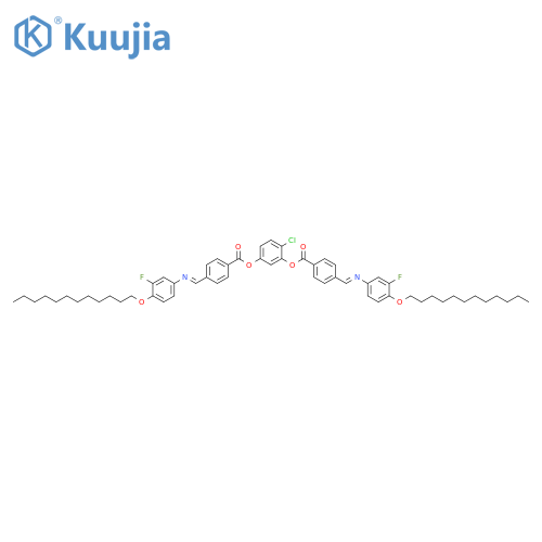 Benzoic acid, 4-[(E)-[[4-(dodecyloxy)-3-fluorophenyl]imino]methyl]-,4-chloro-1,3-phenylene ester structure