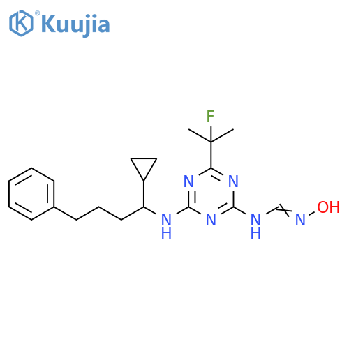 Methanimidamide,N-[4-[(1-cyclopropyl-4-phenylbutyl)amino]-6-(1-fluoro-1-methylethyl)-1,3,5-triazin-2-yl]-N'-hydroxy- structure