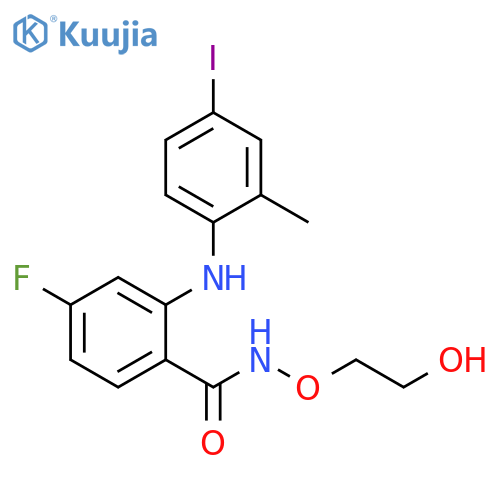 Benzamide,4-fluoro-N-(2-hydroxyethoxy)-2-[(4-iodo-2-methylphenyl)amino]- structure