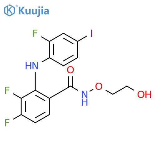 3,4-Difluoro-2-[(2-fluoro-4-iodophenyl)amino]-N-(2-hydroxyethoxy)benzamide structure