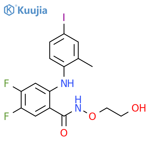 Benzamide,4,5-difluoro-N-(2-hydroxyethoxy)-2-[(4-iodo-2-methylphenyl)amino]- structure