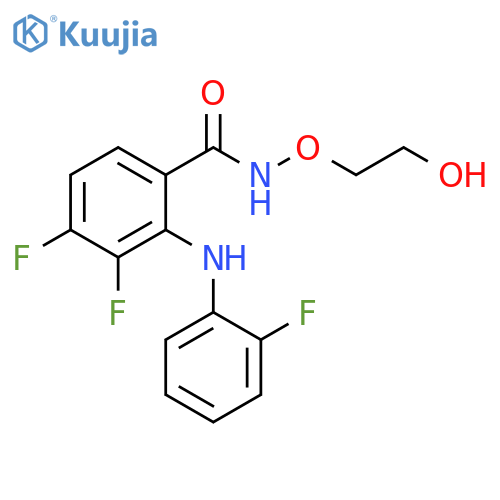 Benzamide, 3,4-difluoro-2-[(2-fluorophenyl)amino]-N-(2-hydroxyethoxy)- structure