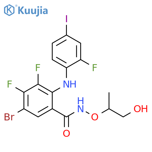 Benzamide,5-bromo-3,4-difluoro-2-[(2-fluoro-4-iodophenyl)amino]-N-(2-hydroxy-1-methylethoxy)- structure
