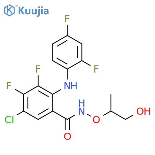 Benzamide,5-chloro-2-[(2,4-difluorophenyl)amino]-3,4-difluoro-N-(2-hydroxy-1-methylethoxy)- structure