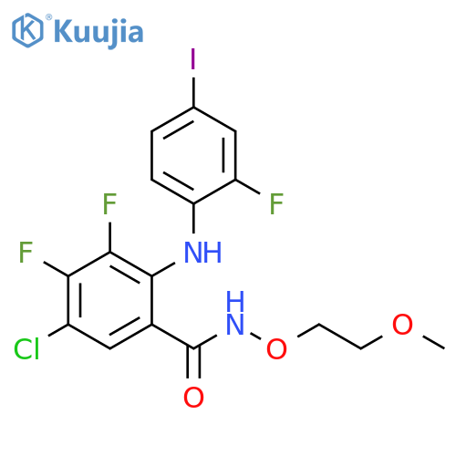 Benzamide,5-chloro-3,4-difluoro-2-[(2-fluoro-4-iodophenyl)amino]-N-(2-methoxyethoxy)- structure