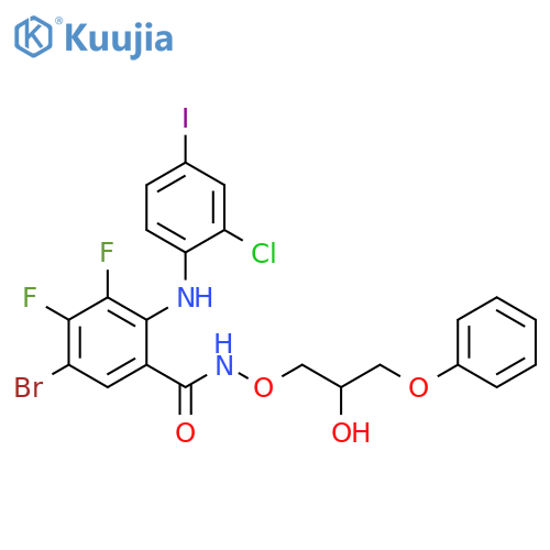 Benzamide,5-bromo-2-[(2-chloro-4-iodophenyl)amino]-3,4-difluoro-N-(2-hydroxy-3-phenoxypropoxy)- structure