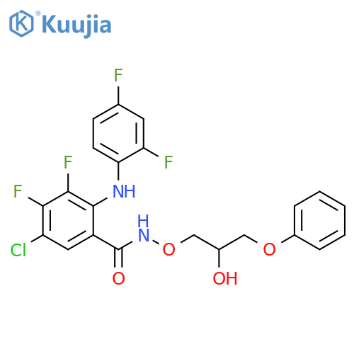 Benzamide,5-chloro-2-[(2,4-difluorophenyl)amino]-3,4-difluoro-N-(2-hydroxy-3-phenoxypropoxy)- structure