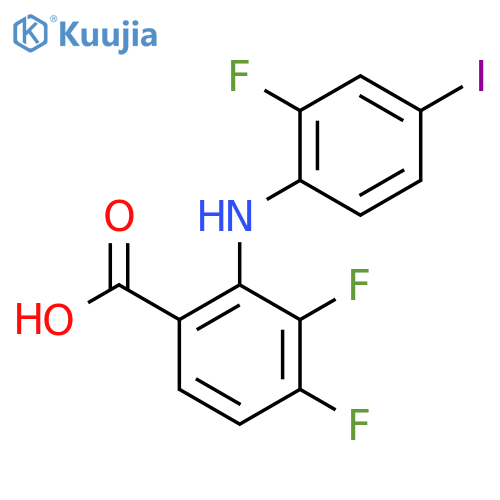 3,4-difluoro-2-[(2-fluoro-4-iodophenyl)amino]benzoic acid structure