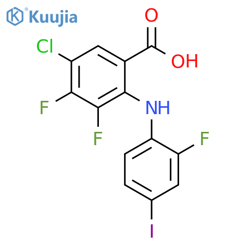 Benzoic acid, 5-chloro-3,4-difluoro-2-[(2-fluoro-4-iodophenyl)amino]- structure