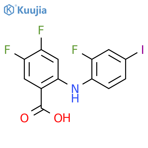 Benzoic acid, 4,5-difluoro-2-[(2-fluoro-4-iodophenyl)amino]- structure