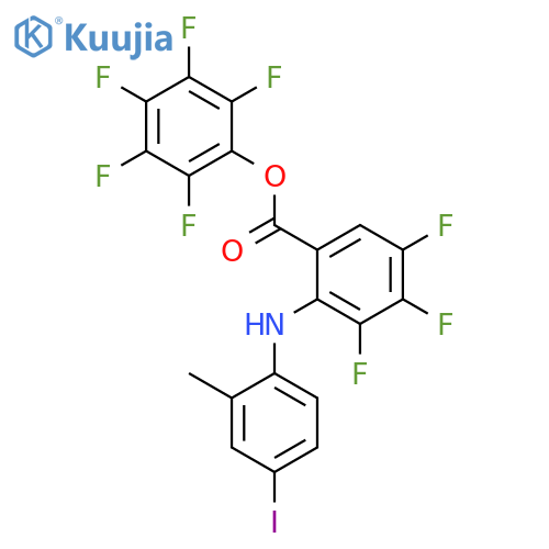 Benzoic acid, 3,4,5-trifluoro-2-[(4-iodo-2-methylphenyl)amino]-,pentafluorophenyl ester structure