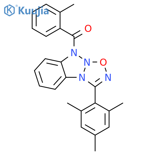 7-(2-methylbenzoyl)-3-(2,4,6-trimethylphenyl)-5-oxa-2,4,6,7-tetraazatricyclo[6.4.0.0^{2,6}]dodeca-1(8),3,9,11-tetraene structure