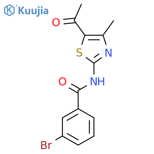 N-(5-acetyl-4-methyl-1,3-thiazol-2-yl)-3-bromobenzamide structure