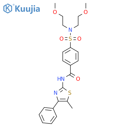 4-bis(2-methoxyethyl)sulfamoyl-N-(5-methyl-4-phenyl-1,3-thiazol-2-yl)benzamide structure