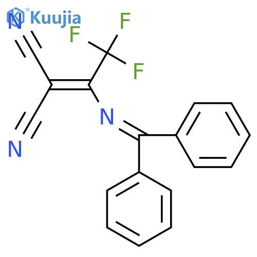 2-{1-(diphenylmethylidene)amino-2,2,2-trifluoroethylidene}propanedinitrile structure