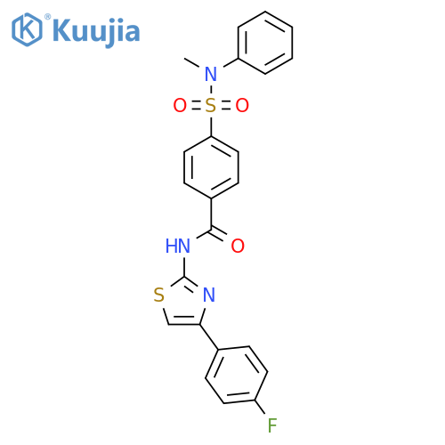 N-4-(4-fluorophenyl)-1,3-thiazol-2-yl-4-methyl(phenyl)sulfamoylbenzamide structure