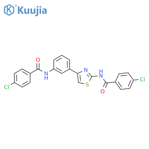 4-chloro-N-{4-3-(4-chlorobenzamido)phenyl-1,3-thiazol-2-yl}benzamide structure