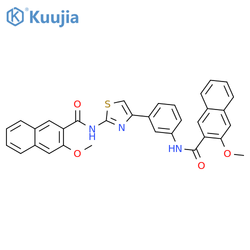 3-methoxy-N-{3-2-(3-methoxynaphthalene-2-amido)-1,3-thiazol-4-ylphenyl}naphthalene-2-carboxamide structure