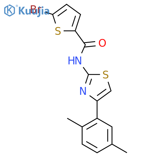 5-bromo-N-4-(2,5-dimethylphenyl)-1,3-thiazol-2-ylthiophene-2-carboxamide structure