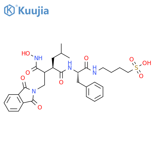 1-Butanesulfonic acid,4-[[(2S)-2-[[(2R)-2-[1-[(1,3-dihydro-1,3-dioxo-2H-isoindol-2-yl)methyl]-2-(hydroxyamino)-2-oxoethyl]-4-methyl-1-oxopentyl]amino]-1-oxo-3-phenylpropyl]amino]- structure
