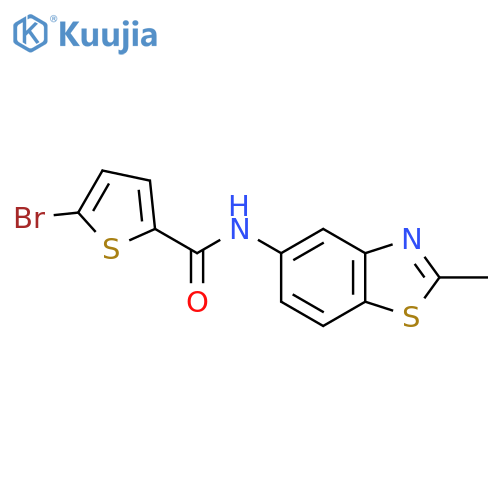 5-bromo-N-(2-methyl-1,3-benzothiazol-5-yl)thiophene-2-carboxamide structure