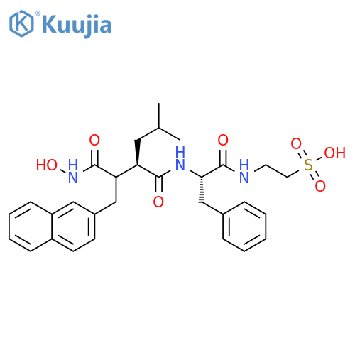Ethanesulfonic acid,2-[[(2S)-2-[[(2R)-2-[2-(hydroxyamino)-1-(2-naphthalenylmethyl)-2-oxoethyl]-4-methyl-1-oxopentyl]amino]-1-oxo-3-phenylpropyl]amino]- structure