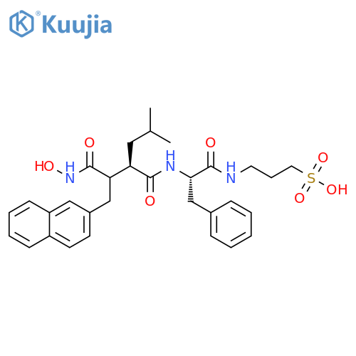 1-Propanesulfonic acid,3-[[(2S)-2-[[(2R)-2-[2-(hydroxyamino)-1-(2-naphthalenylmethyl)-2-oxoethyl]-4-methyl-1-oxopentyl]amino]-1-oxo-3-phenylpropyl]amino]- structure