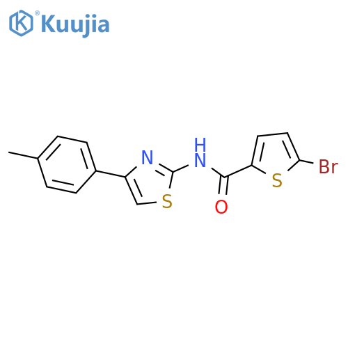 5-bromo-N-4-(4-methylphenyl)-1,3-thiazol-2-ylthiophene-2-carboxamide structure