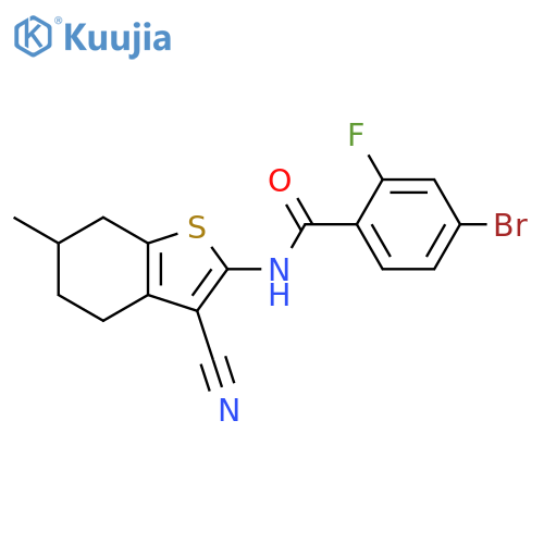 4-bromo-N-(3-cyano-6-methyl-4,5,6,7-tetrahydro-1-benzothiophen-2-yl)-2-fluorobenzamide structure