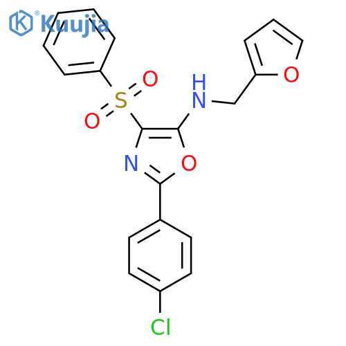 4-(benzenesulfonyl)-2-(4-chlorophenyl)-N-(furan-2-yl)methyl-1,3-oxazol-5-amine structure