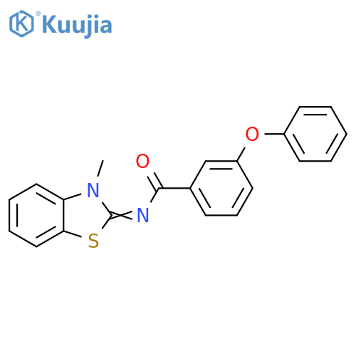N-(2Z)-3-methyl-2,3-dihydro-1,3-benzothiazol-2-ylidene-3-phenoxybenzamide structure