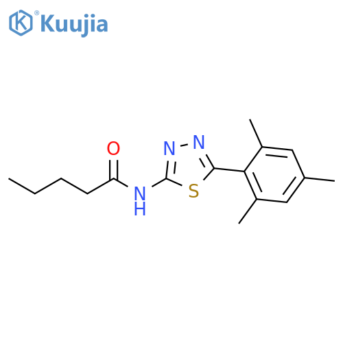 N-5-(2,4,6-trimethylphenyl)-1,3,4-thiadiazol-2-ylpentanamide structure