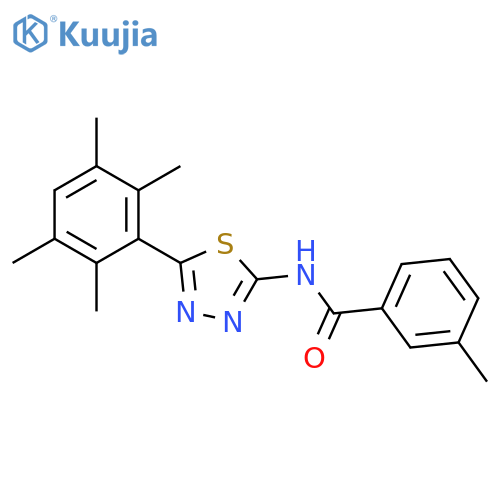 3-methyl-N-5-(2,3,5,6-tetramethylphenyl)-1,3,4-thiadiazol-2-ylbenzamide structure