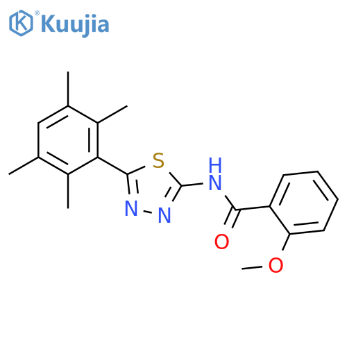 2-methoxy-N-5-(2,3,5,6-tetramethylphenyl)-1,3,4-thiadiazol-2-ylbenzamide structure