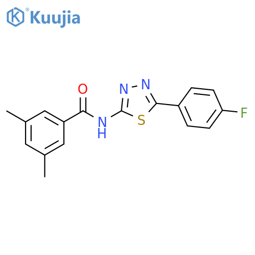 N-5-(4-fluorophenyl)-1,3,4-thiadiazol-2-yl-3,5-dimethylbenzamide structure
