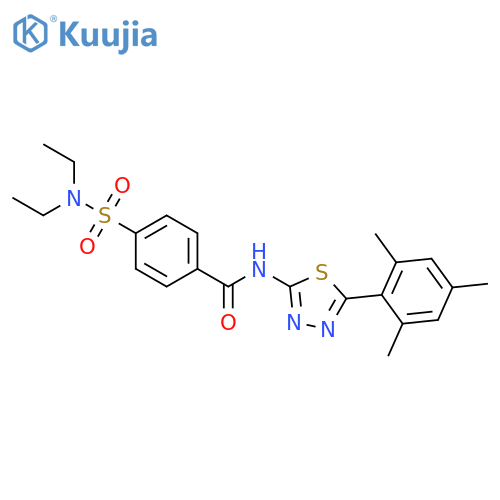 4-(diethylsulfamoyl)-N-5-(2,4,6-trimethylphenyl)-1,3,4-thiadiazol-2-ylbenzamide structure