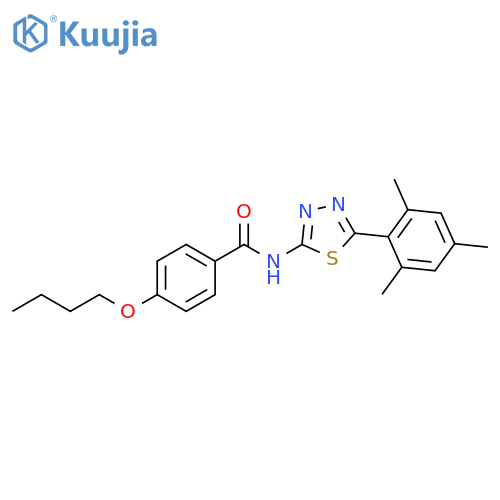 4-butoxy-N-[5-(2,4,6-trimethylphenyl)-1,3,4-thiadiazol-2-yl]benzamide structure