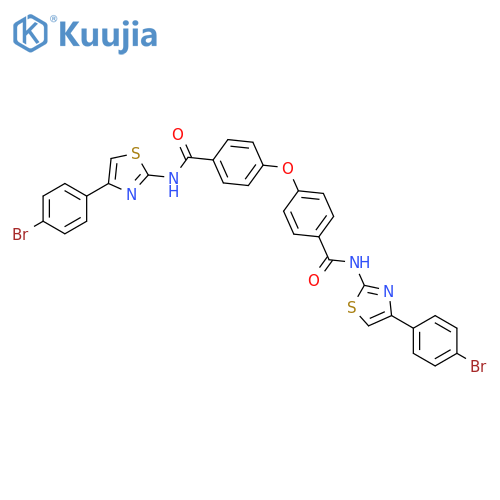 N-4-(4-bromophenyl)-1,3-thiazol-2-yl-4-(4-{4-(4-bromophenyl)-1,3-thiazol-2-ylcarbamoyl}phenoxy)benzamide structure