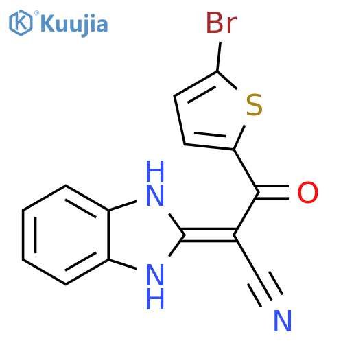 3-(5-bromothiophen-2-yl)-2-(2,3-dihydro-1H-1,3-benzodiazol-2-ylidene)-3-oxopropanenitrile structure