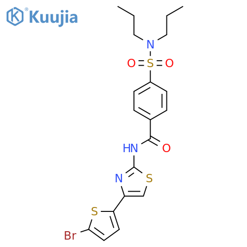 N-4-(5-bromothiophen-2-yl)-1,3-thiazol-2-yl-4-(dipropylsulfamoyl)benzamide structure