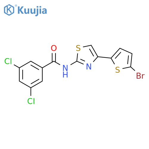 N-[4-(5-bromothiophen-2-yl)-1,3-thiazol-2-yl]-3,5-dichlorobenzamide structure