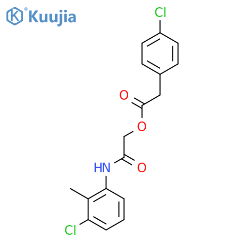 (3-chloro-2-methylphenyl)carbamoylmethyl 2-(4-chlorophenyl)acetate structure