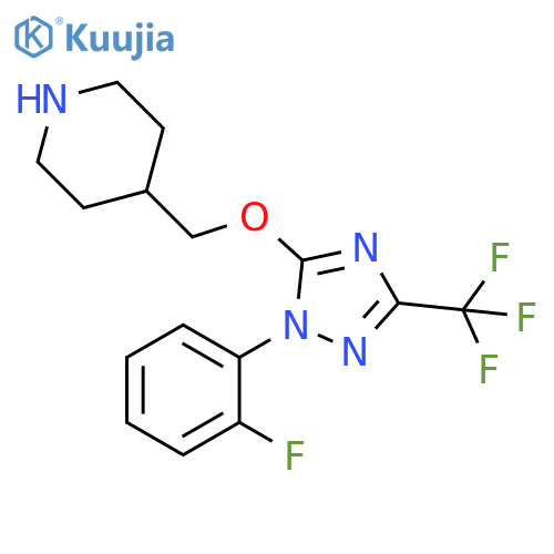 Piperidine,4-[[[1-(2-fluorophenyl)-3-(trifluoromethyl)-1H-1,2,4-triazol-5-yl]oxy]methyl]- structure