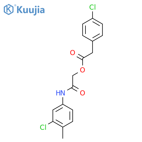 (3-chloro-4-methylphenyl)carbamoylmethyl 2-(4-chlorophenyl)acetate structure
