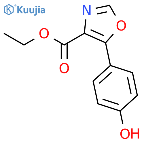 5-(4-HYDROXY-PHENYL)-OXAZOLE-4-CARBOXYLIC ACID ETHYL ESTER structure